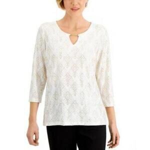 JM Collection Keyhole Jacquard Hardware Top Deep Black Cb M